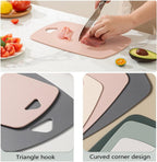 Cutting Boards for Kitchen,Plastic Cutting Board Set of 3, Thick Chopping Boards for Meat, Veggies, Fruits, with Easy Grip Handle,Dishwasher Safe (Pink, 3Pcs)