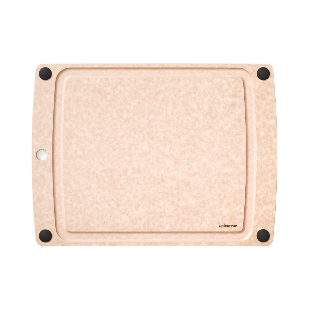 Epicurean All-In-One Cutting Board with Non-Slip Feet and Juice Groove, 14.5" × 11.25", Natural/Black