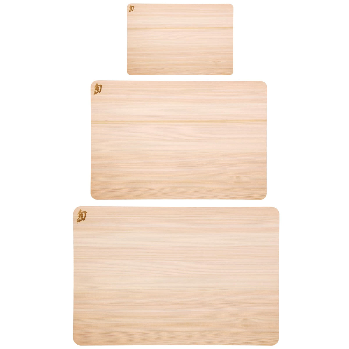 Shun Cutlery Hinoki 3 Piece Cutting Board Set