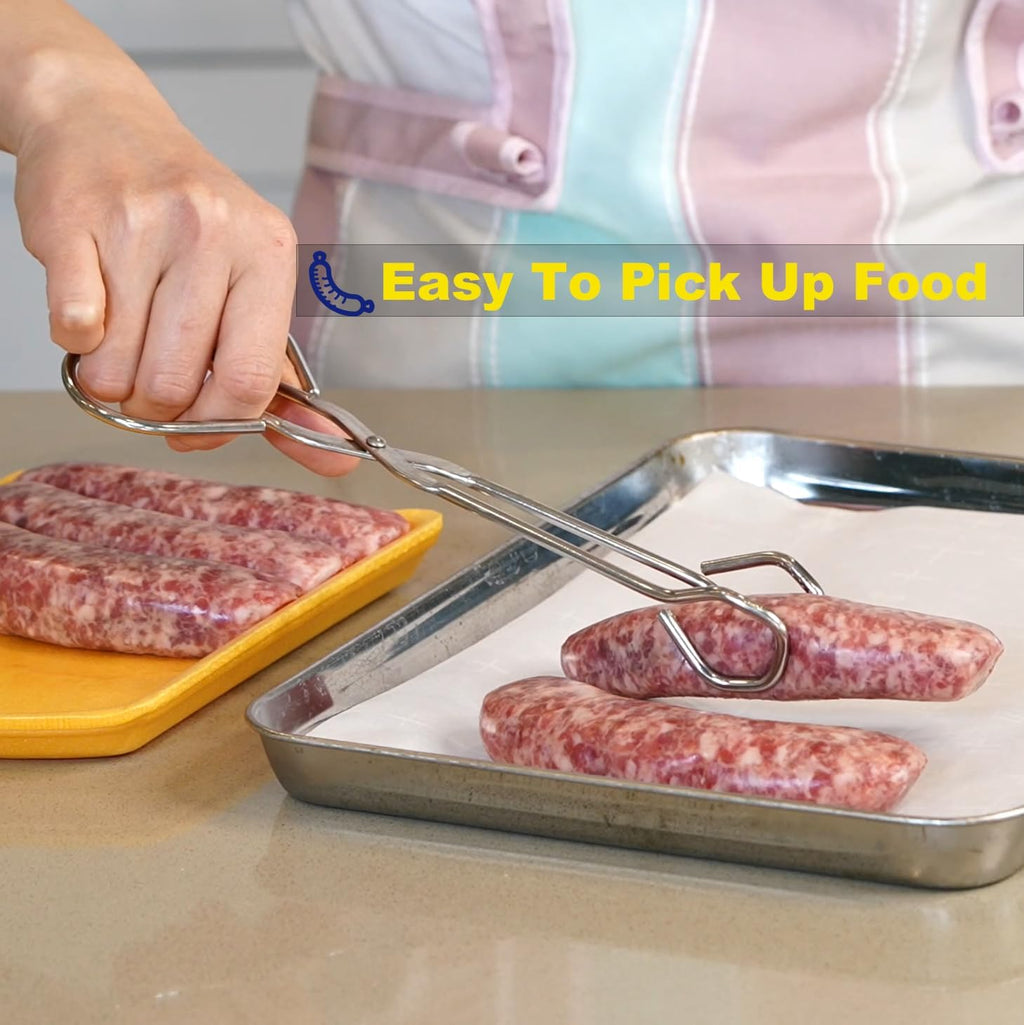 Hiash 9 Inch Heavy Duty Stainless Steel Kitchen Tongs For Cooking