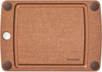 Epicurean All-In-One Cutting Board with Non-Slip Feet and Juice Groove, 10" × 7", Natural/Black