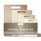 COOK WITH COLOR Non-Slip Cutting Board Set – Kitchen Essentials with Easy Grip Handle for Meat, Veggies, and Fruits, 4 Cutting Boards, Black