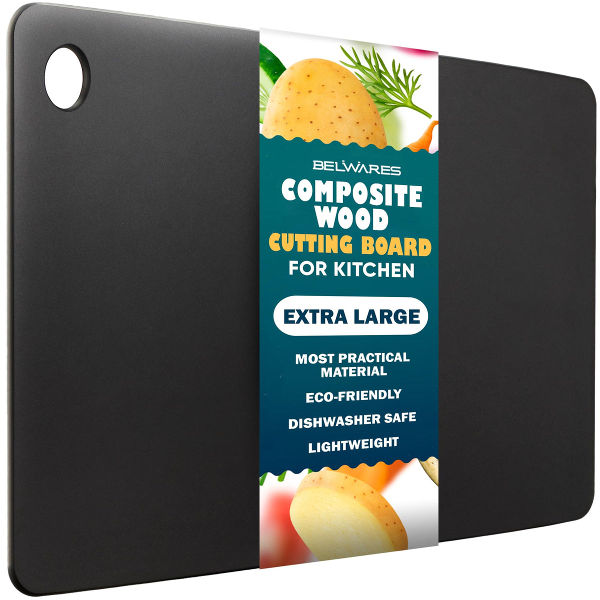 Belwares Composite Wood Cutting Board for Kitchen, Large 14.5 x 11.3 Inch