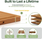 Keechee Bamboo Cutting Board, Durable Wood Cutting Boards for Kitchen with Deep Juice Grooves & Built-in Handles, Ideal Charcuterie & Chopping for Meat, Vegetables and Fruits Kitchen Gifts for Men