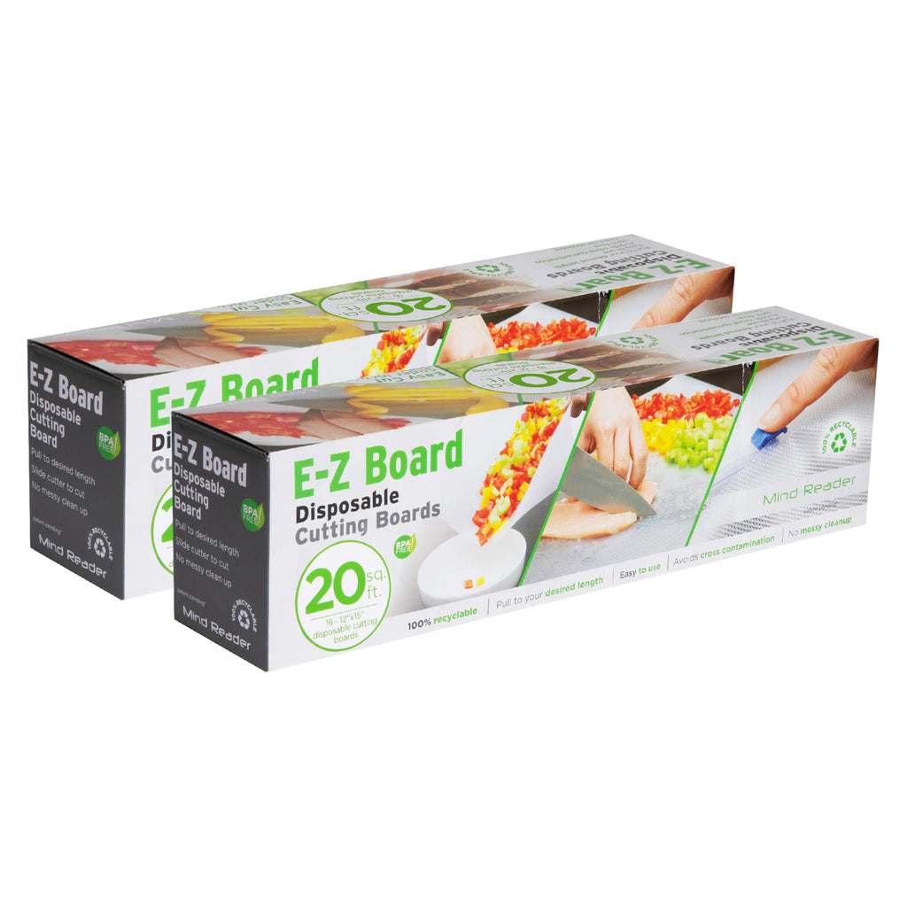 Mind Reader E-Z Board Disposable Plastic Cutting Board, 20 Square Feet, Easy Clean-Up and Convenient Use, Ideal for Camping, Hunting, Boating, and For People With Food Allergies, Clear
