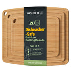 Keechee Dishwasher Safe Bamboo Cutting Board, Lightweight & Durable Wood Cutting Board, Reversible with Juice Groove, Easy to Store & Clean, Ideal Kitchen Gift for Home Cooks