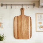 Small Acacia Wood Cutting Board with Handle, 13x7 Charcuterie Serving Tray