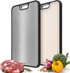 Non Toxic Titanium Cutting Board for Kitchen, Food Grade Titanium Cutting Boards 2 in 1 Double Sides, Non Slip Cutting Mat 15" x 10"