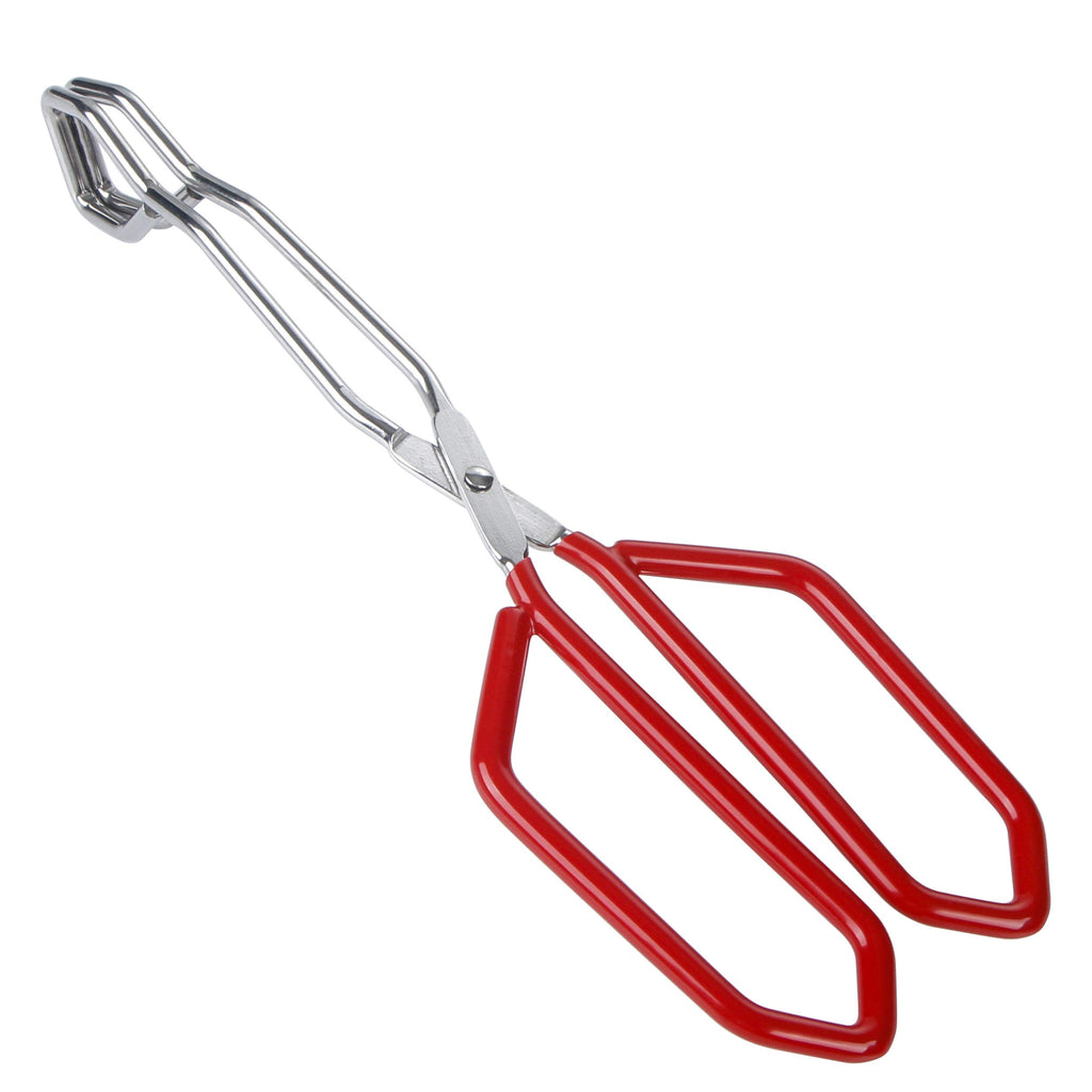 MSY BIGSUNNY Scissor Tongs Heavy Duty Cooking Tongs with Soft Handles (Stainless Steel, blue 10")