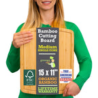 INDESTRUCTIBLE Bamboo Cutting Board (Extra Large) with Vertical Grain Strength Technology - Non Toxic, Spacious and Lightweight 18" XL Chopping Board Gift - Replacements for Life