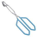 MSY BIGSUNNY Scissor Tongs Heavy Duty Cooking Tongs with Soft Handles (Stainless Steel, blue 10")