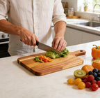 Small Acacia Wood Cutting Board with Handle, 13x7 Charcuterie Serving Tray