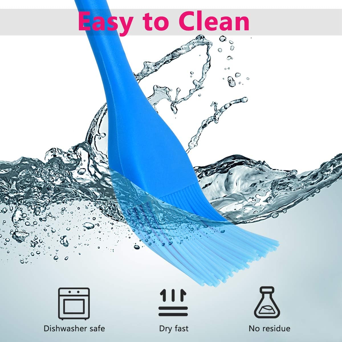 Hhyn Silicone Basting Brush Set 6 Pack, 2 Large & 4 Small