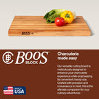 John Boos R-Board Series Rectangular Wooden Maple Cutting Board 20”x15” – 1.5” Thick, 12-lb Reversible Butcher Block with Edge-Grain & Finger Grips – Made in the USA