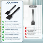 Silicone Basting Brush Set, 2-Pack Food-Grade BPA-Free Pastry Brush, 446°F Heat Resistant with Reinforced Inner Core, One-Piece Design for BBQ, Grilling, Baking, Butter, Marinades & Oil (Black)
