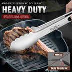 Food Grade Stainless Steel Kitchen Tongs for Cooking,BBQ - 7 ，9 and 12 Inch,Set of 3 Heavy Duty Locking Metal Food Tongs Non-Slip Grip