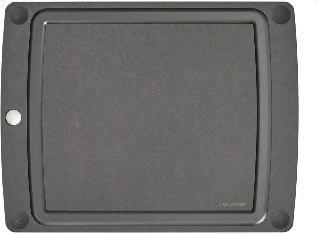 Epicurean All-In-One Cutting Board with Non-Slip Feet and Juice Groove, 10" × 7", Natural/Black