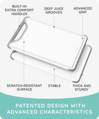 Cutting Boards for Kitchen, Plastic Cutting Board Set of 3, Dishwasher Safe Cutting Boards with Juice Grooves for Meat, Veggies, Fruits, Easy Grip Handle, Serveware Accessories (Gray)