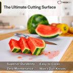 Thirteen Chefs Plastic Cutting Board - 18 x 12 x 0.5 Inch, Professional Grade HDPE, NSF Approved, Large Size and Dishwasher Safe
