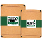 Freshware Wood Cutting Boards for Kitchen, Dishwasher Safe, Medium 12" x 9" and Large, 15" x 11.25", Set of 2, Natural
