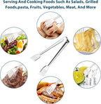 8 Pack 7-Inch Stainless Steel Serving Tongs, Mini Buffet Tongs for Appetizers, Desserts, Salad Bar, Ice, Sugar and Candy