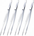 Yaomiao 4 Packs 12 Inch Cooking Tweezers Bar Kitchen Tongs, Silver