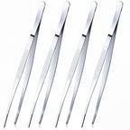 Yaomiao 4 Packs 12 Inch Cooking Tweezers Bar Kitchen Tongs, Silver