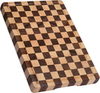 THETCHRY Cutting Boards for Kitchen, Checkered Walnut Wooden Cutting Board