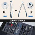 Tongs for Cooking, Stainless Steel Kitchen Tongs with Silicone Tips