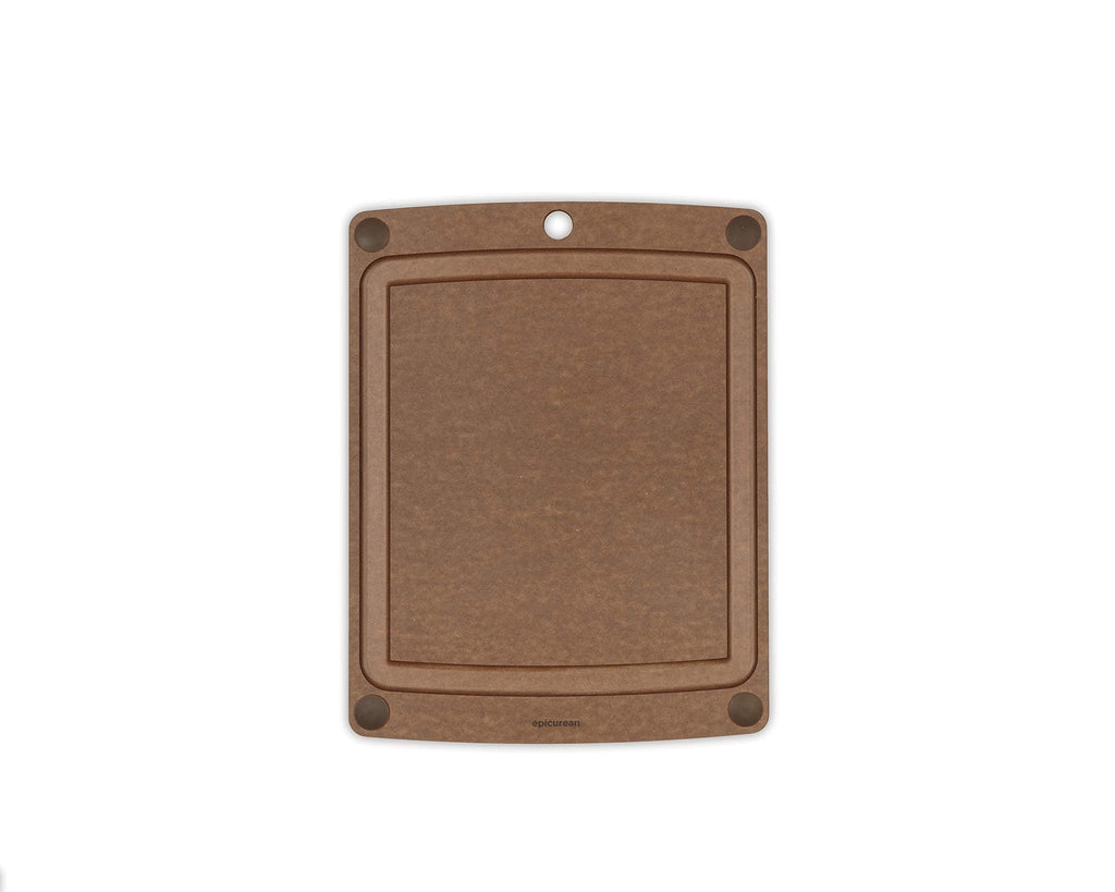 Epicurean All-In-One Cutting Board with Non-Slip Feet and Juice Groove, 14.5" × 11.25", Natural/Black