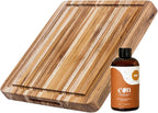 Teakhaus Edge-Grain Teak Wood Carving Board with Juice Groove, Extra Large