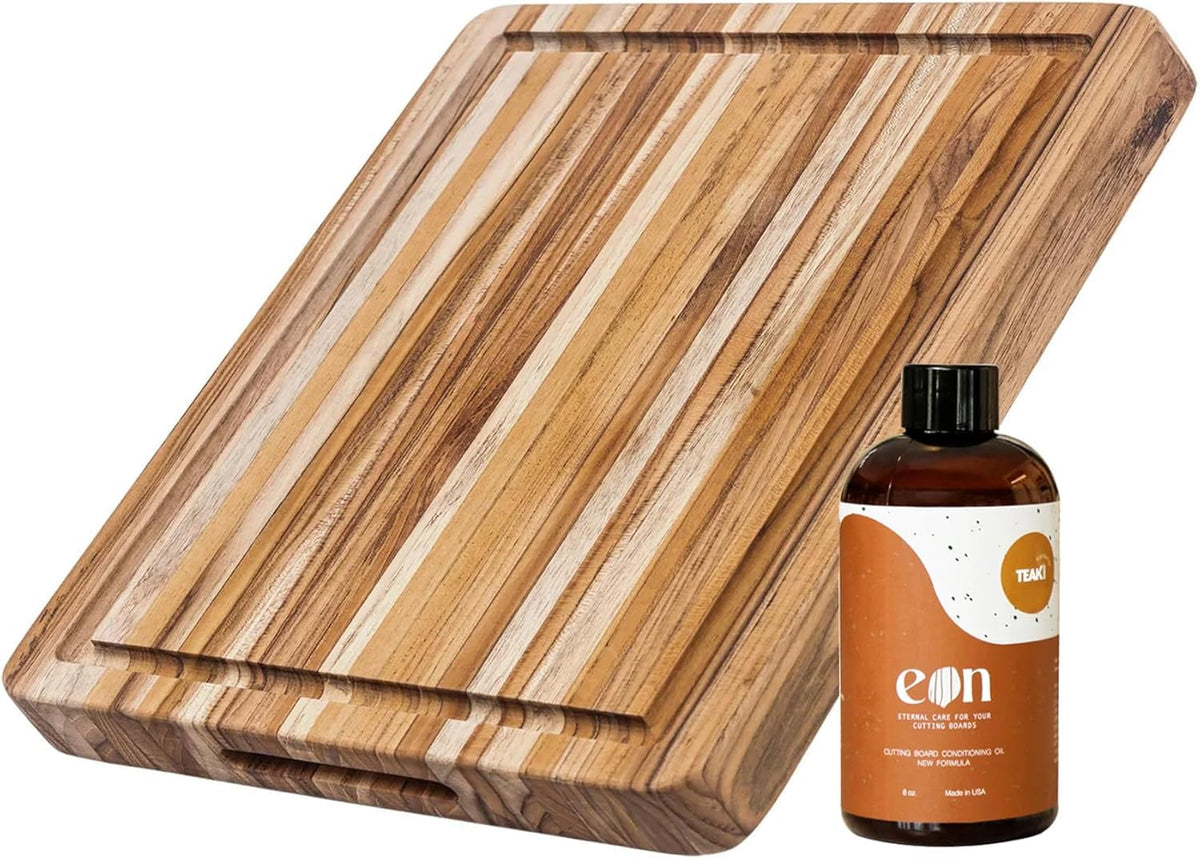 Teakhaus Edge-Grain Teak Wood Carving Board with Juice Groove, Extra Large