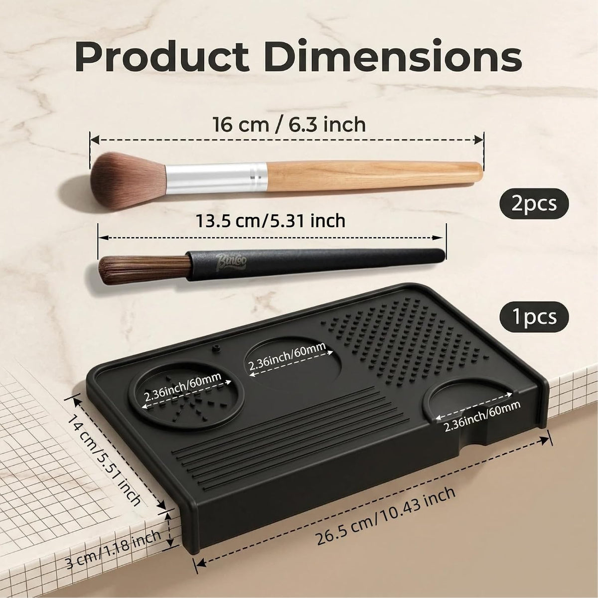 Espresso Tamping Mat And Coffee Brush,Food Grade Silicone Mat