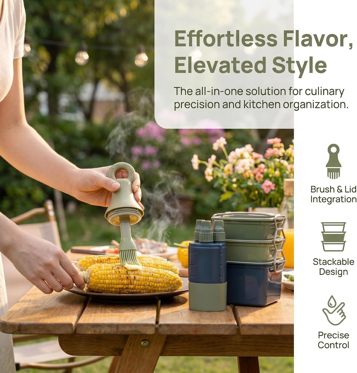 3-in-1 Oil Dispenser Bottle with Silicone Brush for Cooking, Leak-Proof