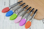 HINMAY Small Tongs with Silicone Tips 7-Inch Mini Serving Tongs, Set of 6