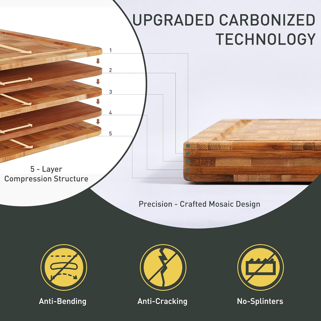 Bamboo Cutting Board 16'' Wood Wooden Cutting Boards for Kitchen Chopping
