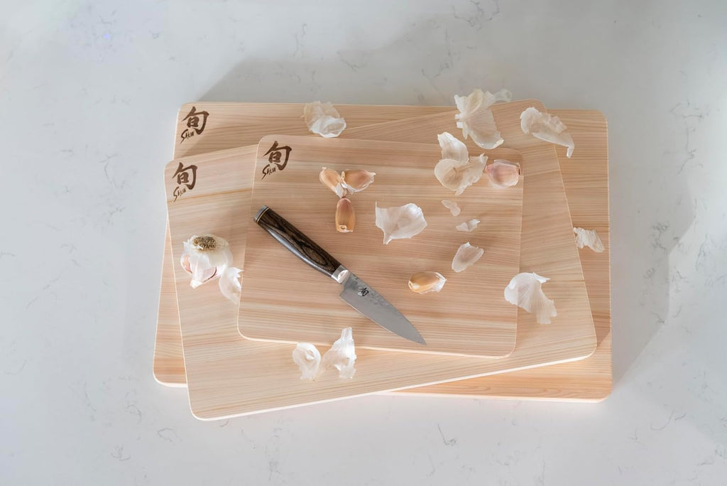 Shun Cutlery Hinoki 3 Piece Cutting Board Set