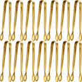 Gejoy 12 Pieces Mini Tongs Stainless Steel Small Sugar Serving Tongs for Charcuterie Board Appetizers Dessert Serving Food Tiny Party Danish Candy(6 Inch,Gold)