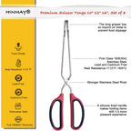 HINMAY Stainless Steel Kitchen Scissor Tongs Set, Set of 3 (10/12/16 Inch)