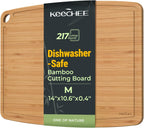 Keechee Dishwasher Safe Bamboo Cutting Board, Lightweight & Durable Wood Cutting Board, Reversible with Juice Groove, Easy to Store & Clean, Ideal Kitchen Gift for Home Cooks