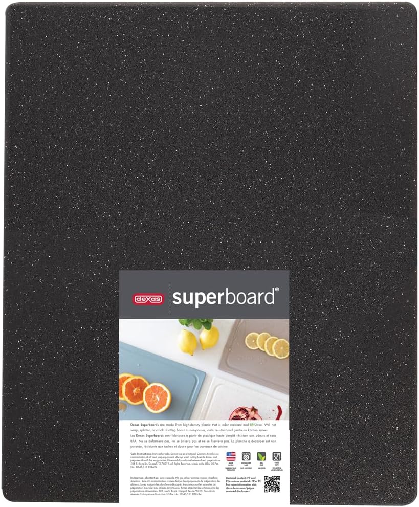 Dexas Superboard Reversible Pastry Board, 14 x 17 Inches, Midnight Granite Color - Dishwasher Safe, Plastic, Ideal for Baking and Food Prep