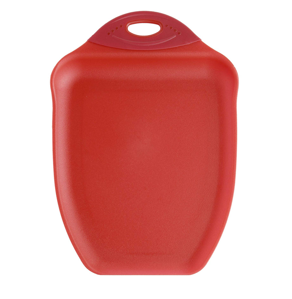 Dexas Chop & Scoop Cutting Board, 9.5 x 13 Inch, White and Black, BPA-Free Dishwasher Safe Kitchen Prep Board with Handle