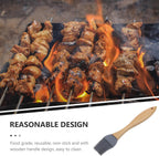 SEWACC Food Grade Silicone Barbecue Oil Brush with Wood Handle Basting Sauce Brush for Bbq Grilling and Baking Heat Resistant Silicone for Outdoor Cooking