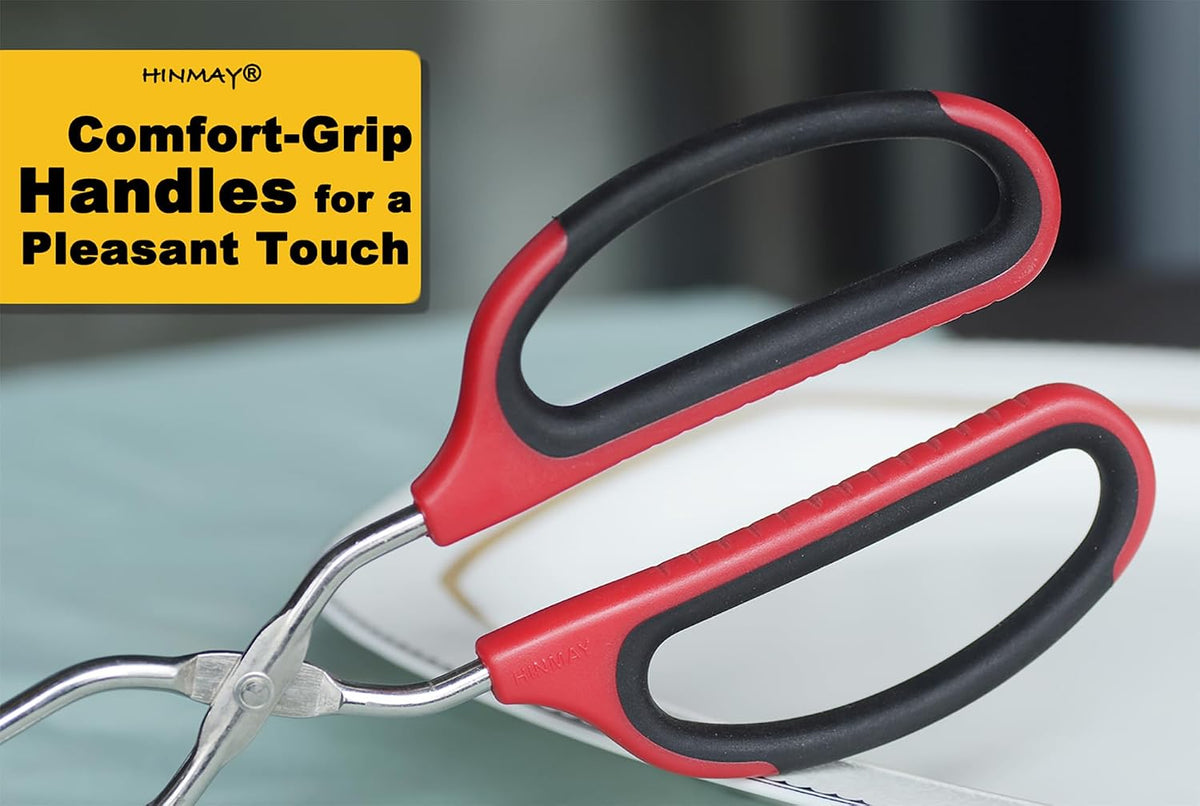 HINMAY Stainless Steel Kitchen Scissor Tongs Set, Set of 3 (10/12/16 Inch)