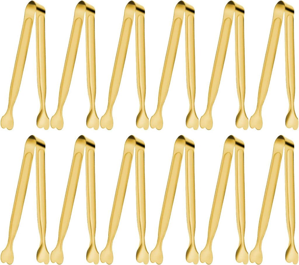 Serving Tongs, Anytrp 12-Packs Stainless Steel Sugar Tongs, 5.3inch Small Tong Kitchen Appetizers Tong for Serving Food, Buffets, Coffee Bar, Tea Party, Desserts Party and Ice Bucket