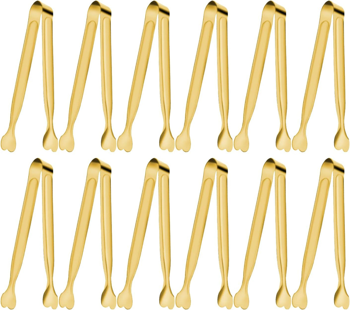 Serving Tongs, Anytrp 12-Packs Stainless Steel Sugar Tongs, 5.3inch Small Tong Kitchen Appetizers Tong for Serving Food, Buffets, Coffee Bar, Tea Party, Desserts Party and Ice Bucket