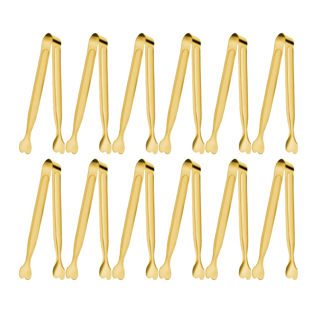 Serving Tongs, Anytrp 12-Packs Stainless Steel Sugar Tongs, 5.3inch Small Tong Kitchen Appetizers Tong for Serving Food, Buffets, Coffee Bar, Tea Party, Desserts Party and Ice Bucket