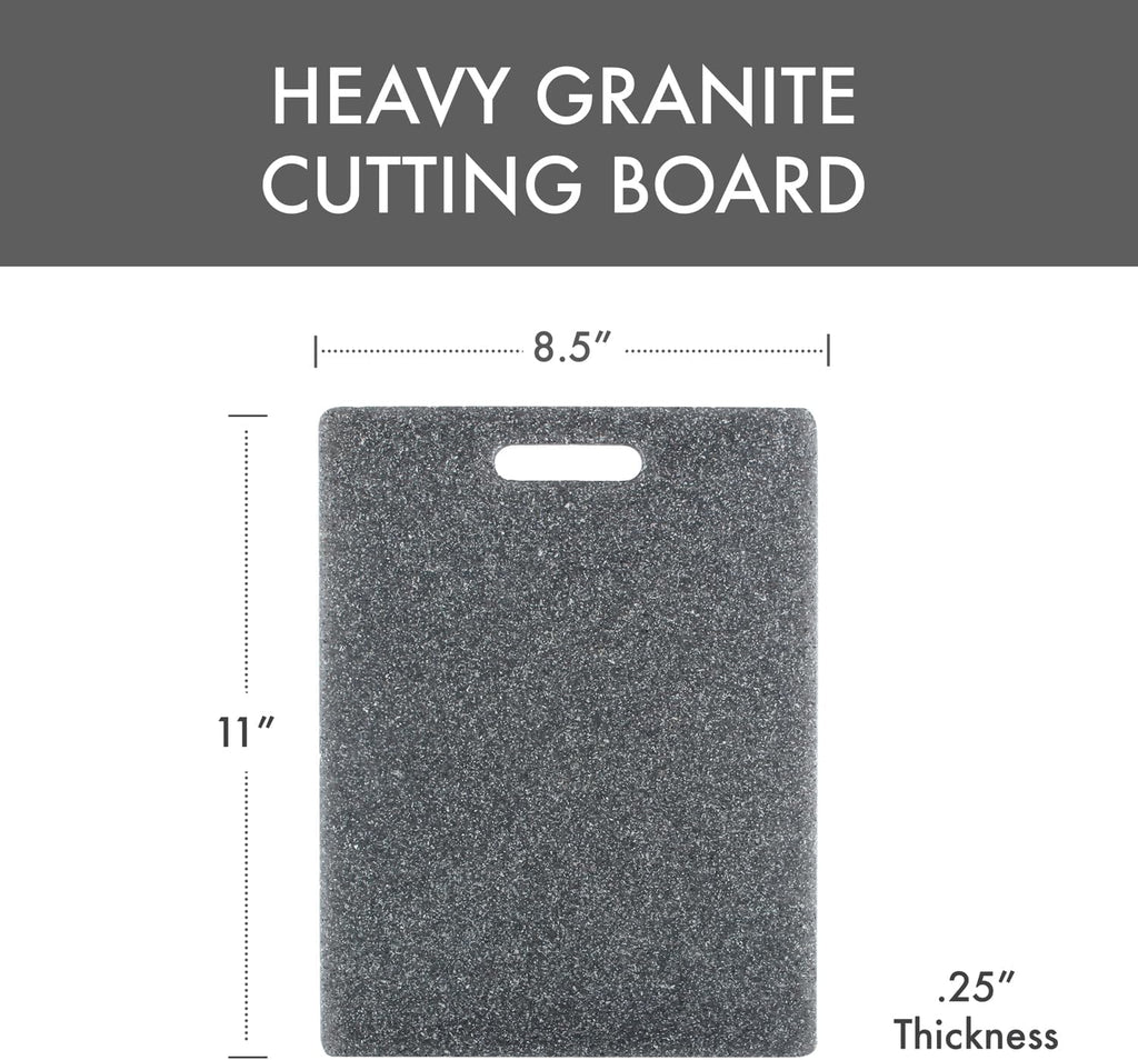 Dexas Superboard Cutting Board with Handle 8.5 x 11 inch Heavy Granite, Compact Kitchen Prep Board, Dishwasher Safe, Non-Porous Poly Surface, Made in USA