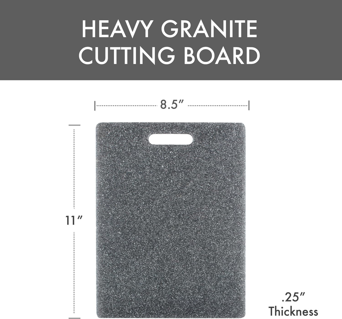 Dexas Superboard Cutting Board with Handle 8.5 x 11 inch Heavy Granite, Compact Kitchen Prep Board, Dishwasher Safe, Non-Porous Poly Surface, Made in USA