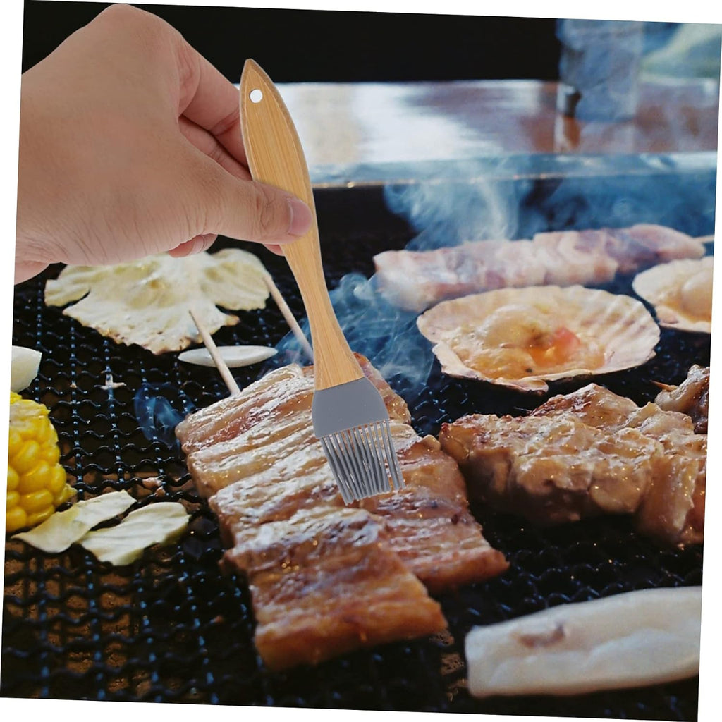 Food Grade Silicone Oil Brush with Wood Handle Barbecue